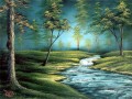 bouillonnant ruisseau Bob Ross freehand paysages